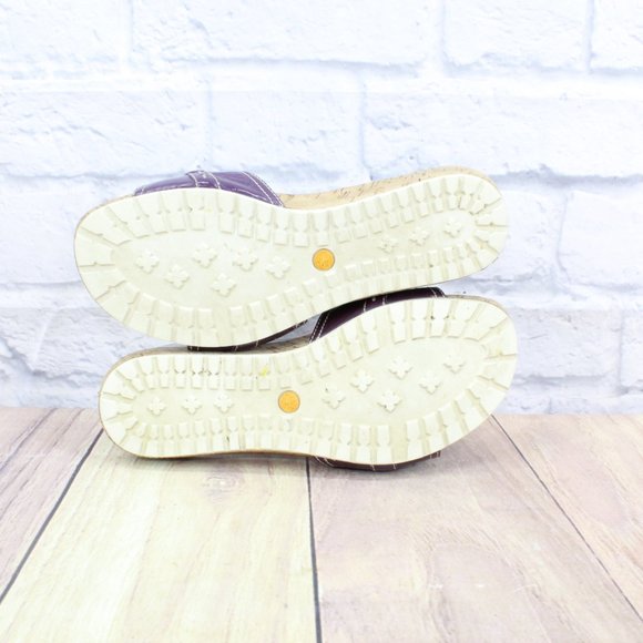 Timberland Women's Purple Leather Open Toe Slide Flat Sandals Size 8 M - Picture 9 of 9